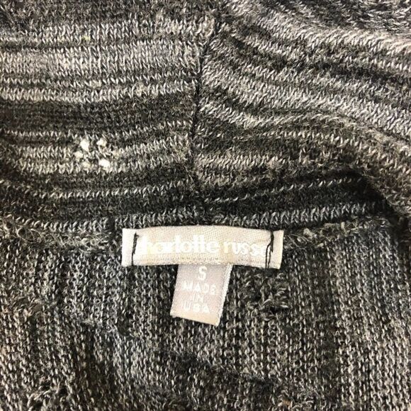 Cowl Neck Open Short Sleeve Knit Shirt Small - Picture 7 of 8